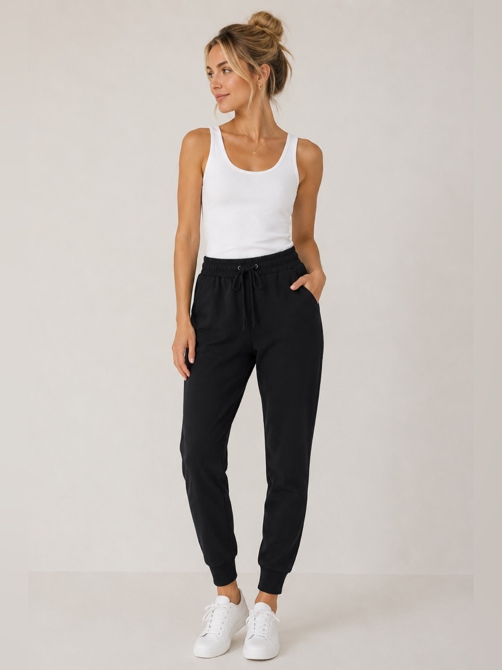NWT Gibsonlook High-Rise Drawstring Joggers  Black Size Small